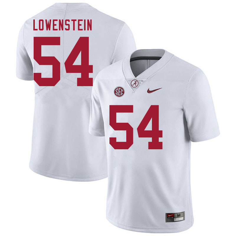 Men #54 Julian Lowenstein Alabama White Tide College Football Jerseys Sale-White